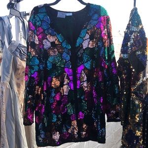 FINAL PRICE Vintage beaded sequin long jacket